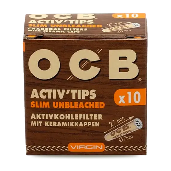 OCB Activ Tips თხელი ნახშირის ფილტრები: სუფთა და გლუვი