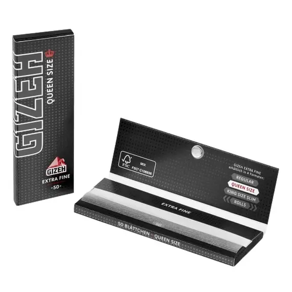 Бумажки для самокруток GIZEH BLACK Queen Size ультратонкие, изображение 2