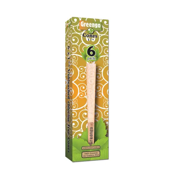 Greengo Unbleached Pre-Rolled Cones 1¼ Size - Pack of 6, 3 image