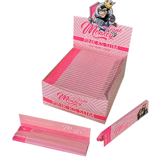 Премиальная бумага для самокруток Monkey King Pink KS Slim, изображение 3