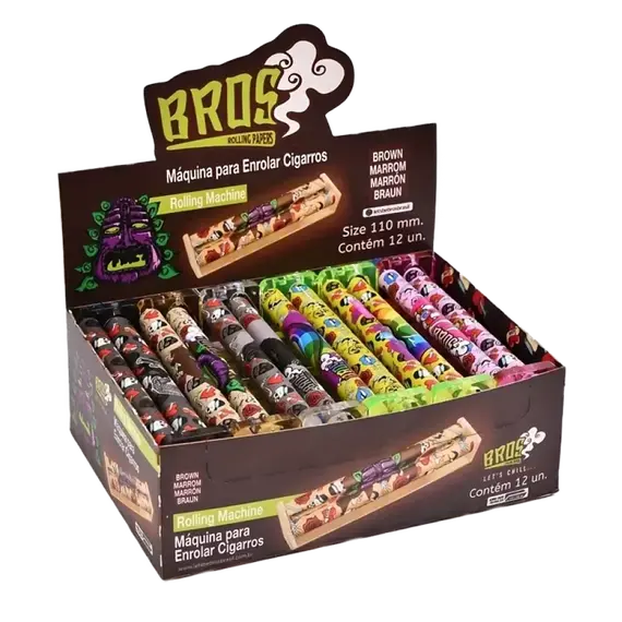 Bros Portable Rolling Machine 110mm - იდეალური სიგარეტები ყოველ ჯერზე, ფერი: ნაცრისფერი