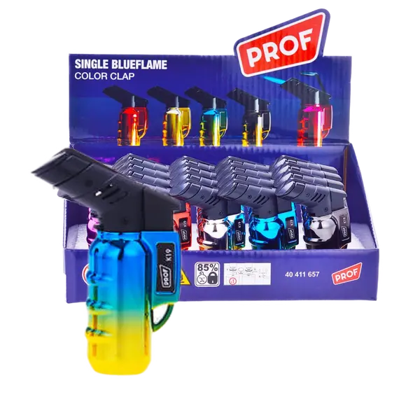 Prof Color Clap Windproof სანთებელა – საიმედო და სტილური, ფერი: ლურჯი