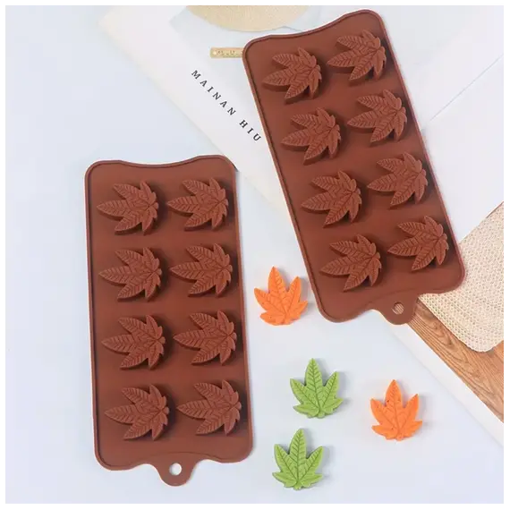 Premium Silicone Mold for Ice and Chocolate with Leaf Design, 5 image
