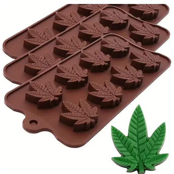 Premium Silicone Mold for Ice and Chocolate with Leaf Design, 3 image