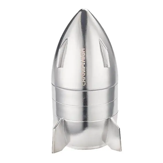 Spaceship 4-Part Metal Grinder by Champ High, Color: Silver