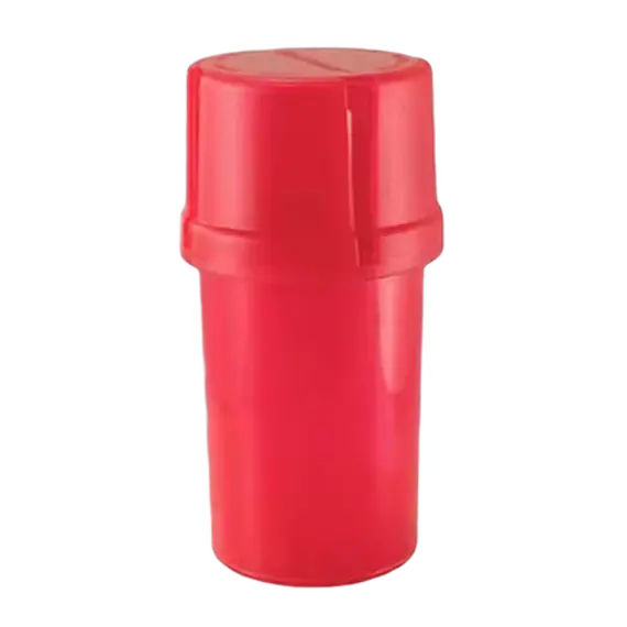 Versatile Storage Container with Built-In Herb Grinder, Color: Red, 2 image