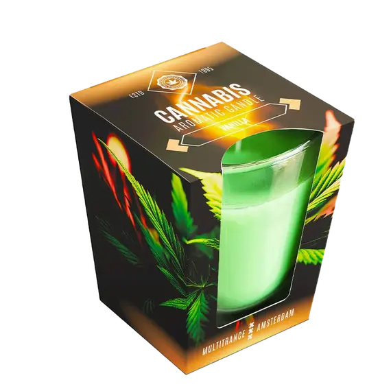 Vanilla Scented Cannabis Candle for a Cozy, Relaxing Atmosphere