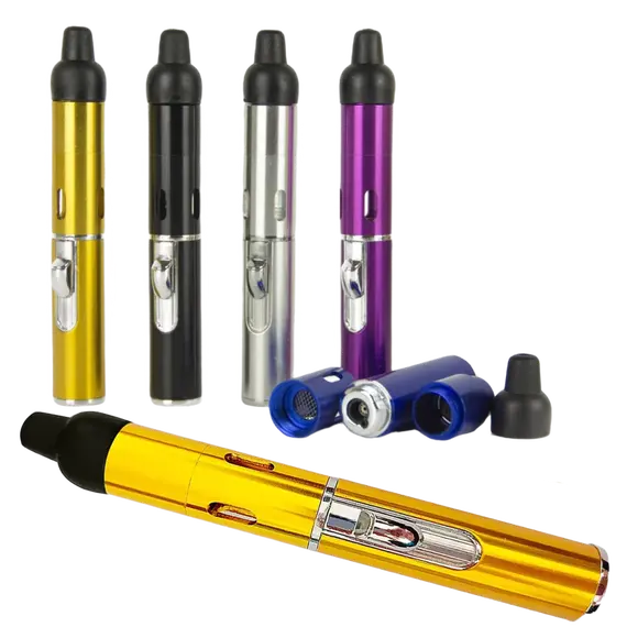 3-Part Pipe with Built-In Lighter and Silicone Mouthpiece, Color: Golden