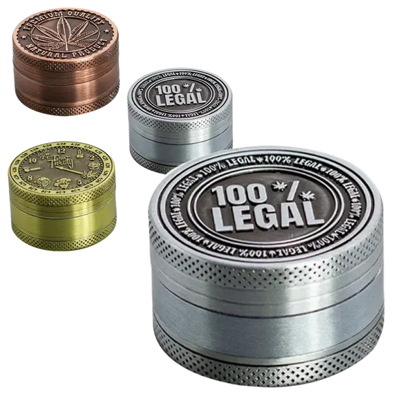 Amsterdam 420 Zinc Grinder 3-Part 40mm with Diamond-Shaped Teeth, Color: Silver