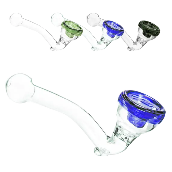 Amsterdam Glass Pipe 11cm – Stylish, Compact, and Smooth Airflow Control, Color: Blue