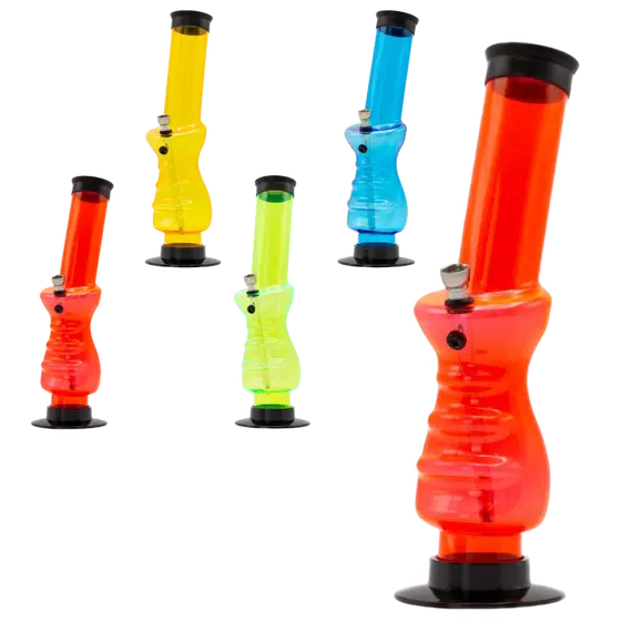 Amsterdam Grip Bong 32cm – Durable, Stylish, and Portable Acrylic Bong, Bong Joint Size: 10, Color: Red