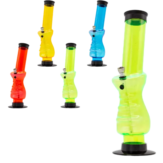 Amsterdam Grip Bong 32 см – прочный, стильный акриловый бонг, Разъём входа в бонг: 10, Цвет: жёлтый