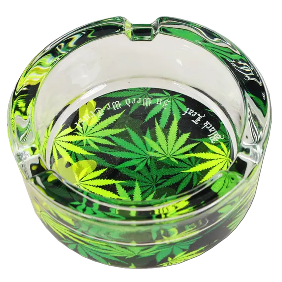 Sturdy Glass Ashtray with Unique and Vibrant Designs, Color: Green, 3 image