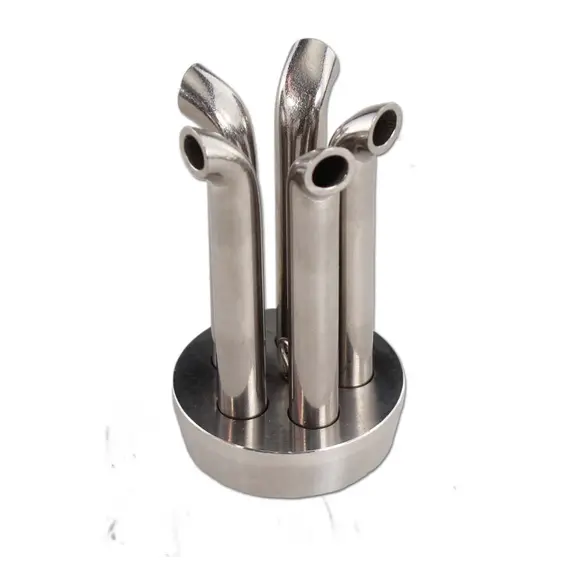 Охлаждающая тяга с бонгом Black Leaf metal wave piston, изображение 2