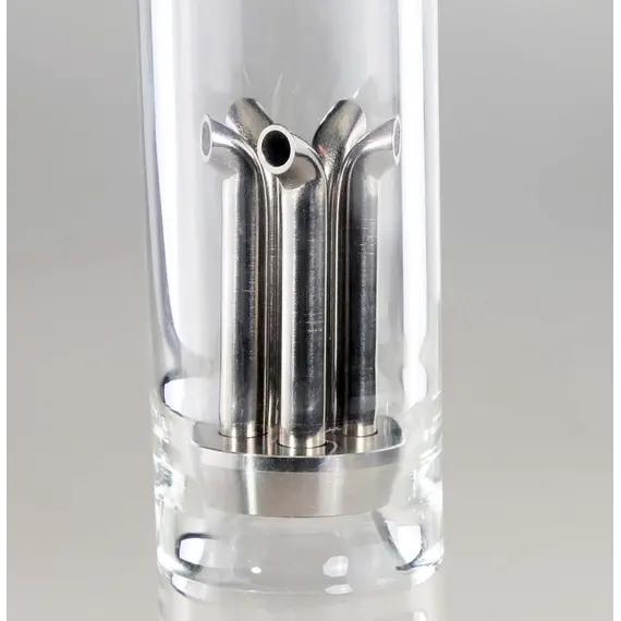 Охлаждающая тяга с бонгом Black Leaf metal wave piston, изображение 3