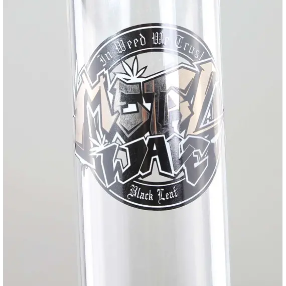 Охлаждающая тяга с бонгом Black Leaf metal wave piston, изображение 4