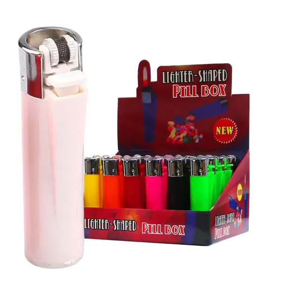 Discreet Lighter Shaped Stash Box for Hidden Storage, Color: White