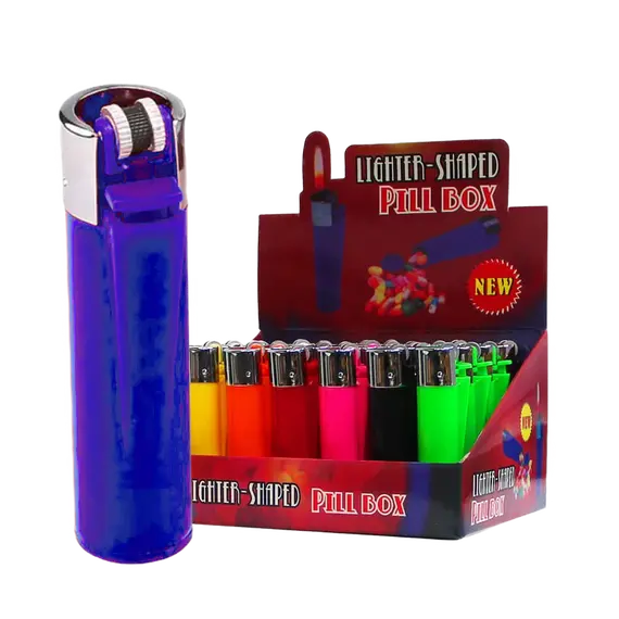Discreet Lighter Shaped Stash Box for Hidden Storage, Color: Blue