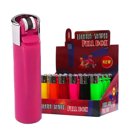 Discreet Lighter Shaped Stash Box for Hidden Storage, Color: Pink