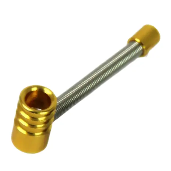 Foldable 10cm Metal Pipe: Compact, Flexible & Travel-Ready, Color: Golden, 2 image