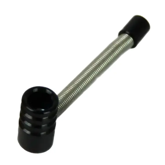 Foldable 10cm Metal Pipe: Compact, Flexible & Travel-Ready, Color: Black, 2 image