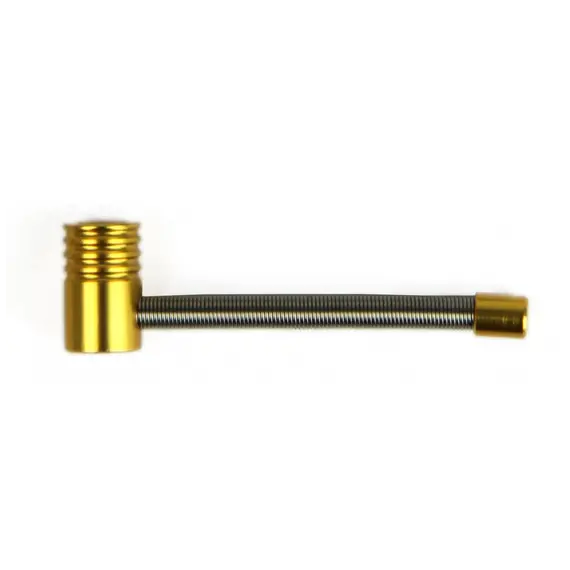 Foldable 10cm Metal Pipe: Compact, Flexible & Travel-Ready, Color: Golden, 3 image