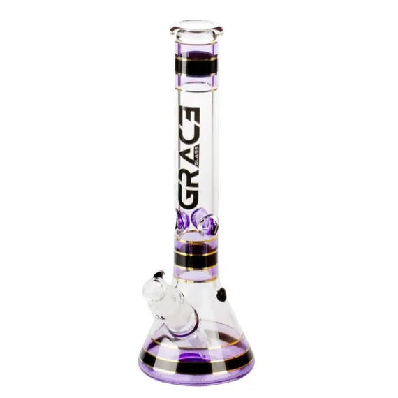 Бонг Grace Glass Striped Series Purple с держателем для льда — 42 см, изображение 3