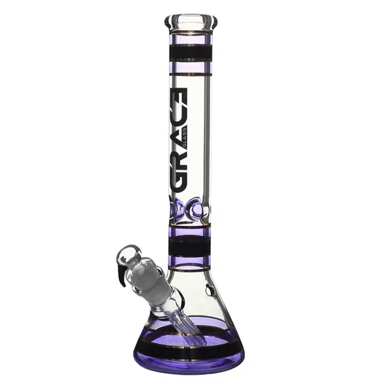 Бонг Grace Glass Striped Series Purple с держателем для льда — 42 см, изображение 4
