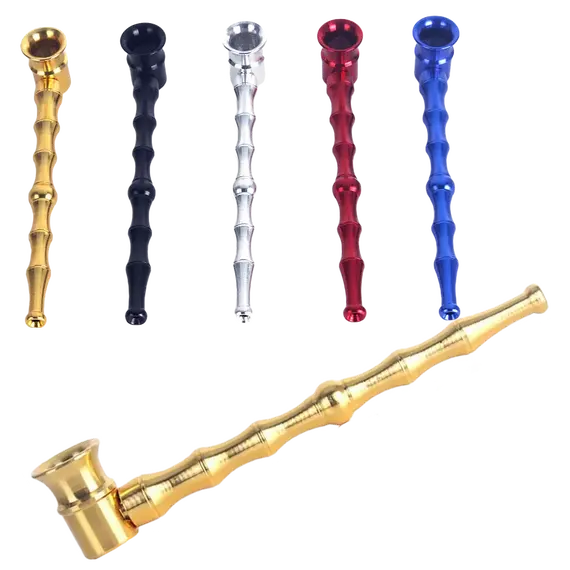 12cm Bamboo-Style Metal Pipe in Various Colors, Color: Golden