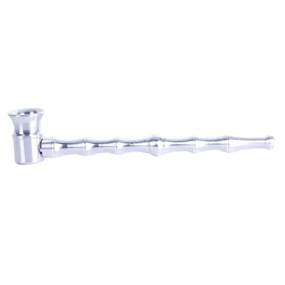 12cm Bamboo-Style Metal Pipe in Various Colors, Color: Silver, 2 image