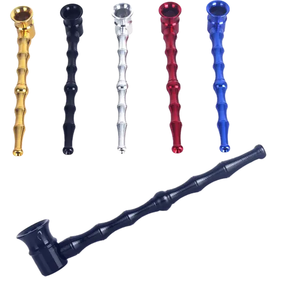 12cm Bamboo-Style Metal Pipe in Various Colors, Color: Black