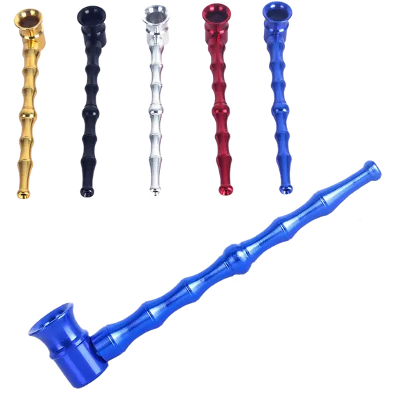 12cm Bamboo-Style Metal Pipe in Various Colors, Color: Blue