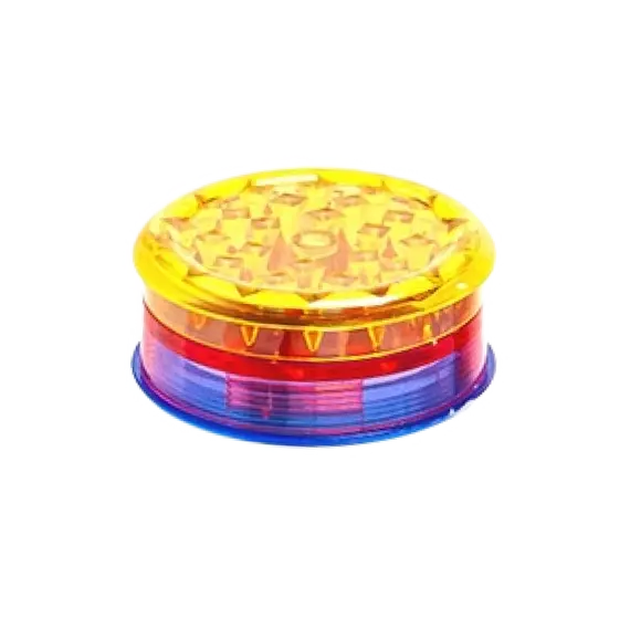 Plastic 3-Part Herb Grinder 61mm with Magnetic Lid – Various Colors, Color: Yellow, 2 image