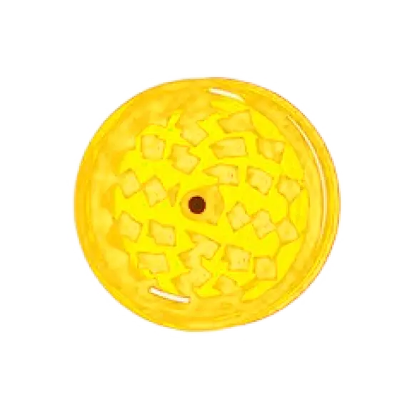 Plastic 3-Part Herb Grinder 61mm with Magnetic Lid – Various Colors, Color: Yellow, 3 image
