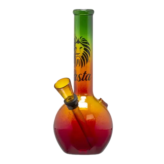 Rasta Glass Bouncer Bong 16cm – Stylish, Durable, and Compact