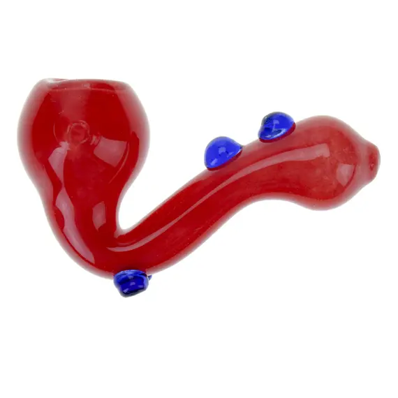 Compact Sherlock Glass Pipe for Smooth Smoking, Color: Red, 3 image