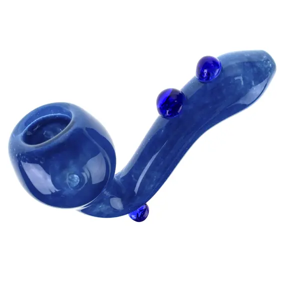 Compact Sherlock Glass Pipe for Smooth Smoking, Color: Blue, 2 image