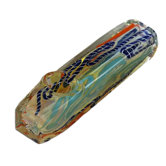 Stylish Borosilicate Glass Shotgun Pipe with Unique Weave Design, Color: Blue, 2 image
