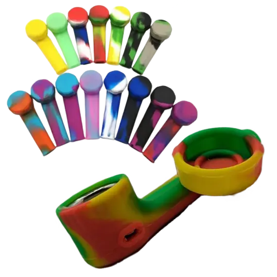 Compact Silicone Hand Pipe with Metal Bowl – Portable and Durable, Color: Orange, 3 image