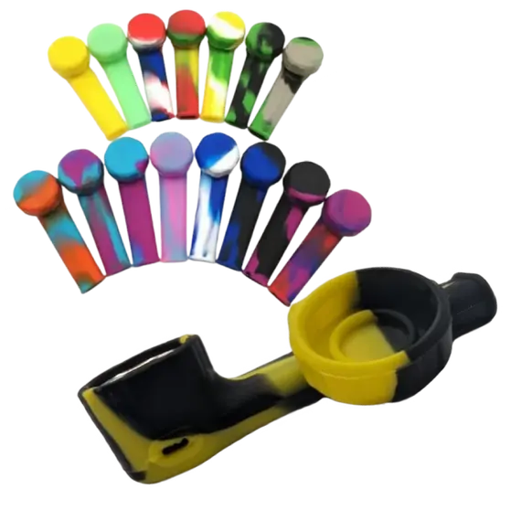 Compact Silicone Hand Pipe with Metal Bowl – Portable and Durable, Color: Yellow, 4 image
