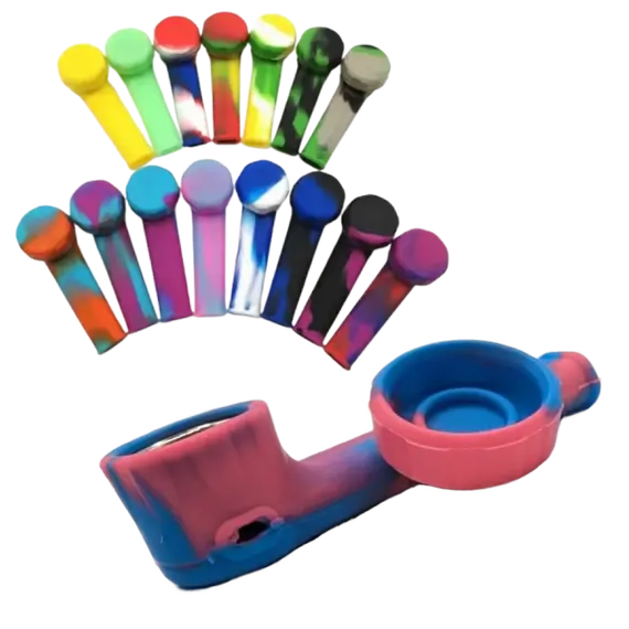 Compact Silicone Hand Pipe with Metal Bowl – Portable and Durable, Color: Light Blue, 3 image