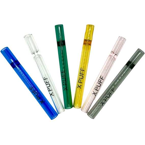 Glass One-Hitter X PUFF (Various Colors), Color: Transparent