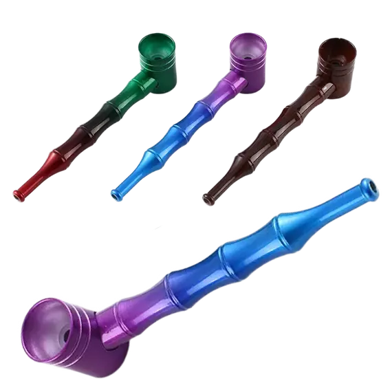Stylish and Durable Metal Smoking Pipe in Vibrant Colors, Color: Purple