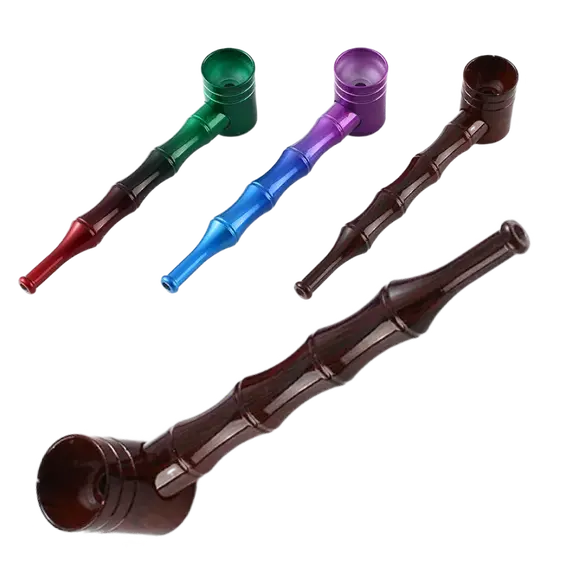 Stylish and Durable Metal Smoking Pipe in Vibrant Colors, Color: Brown