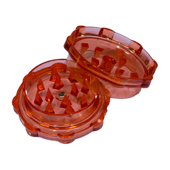 54 mm Plastic 2-Part Grinder with Magnetic Closure, Color: Red, 3 image