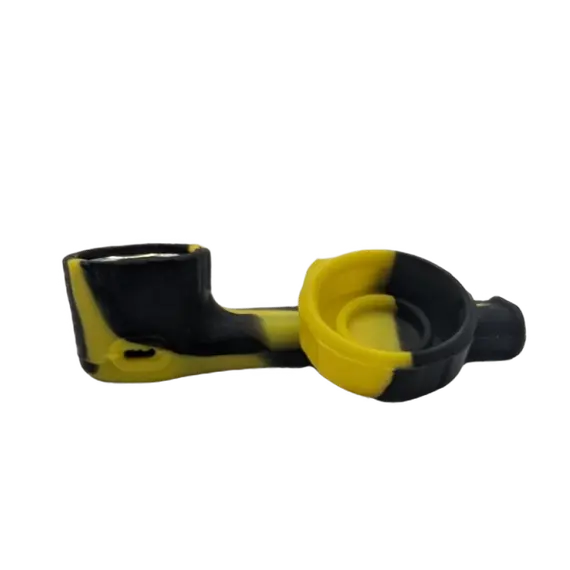 Compact Silicone Hand Pipe with Metal Bowl – Portable and Durable, Color: Yellow, 3 image
