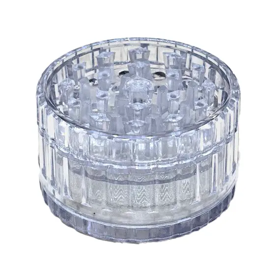 3-Part Plastic Grinder with Diamond Teeth and Pollen Screen