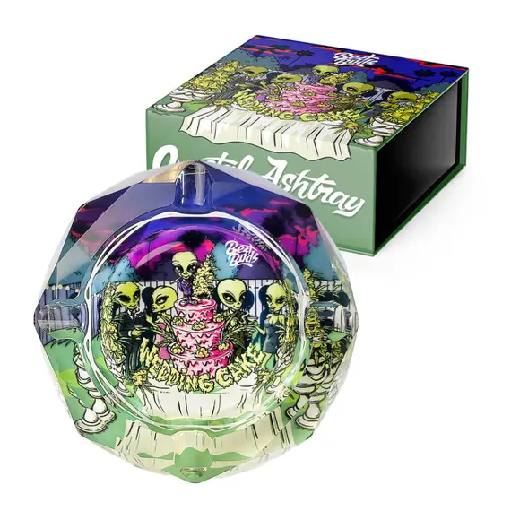Best Buds Crystal Ashtray with Alien Wedding Design, 4 image