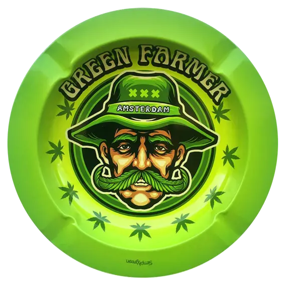 Металлическая пепельница с дизайном "Mr. Green Farmer", изображение 2