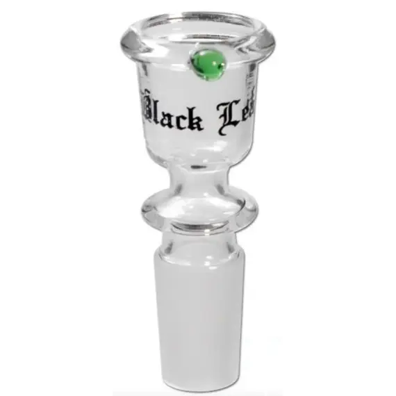 Glass Bowl Black Leaf Large 18.8 mm, Bowl Joint Size: 18.8, Color: Green